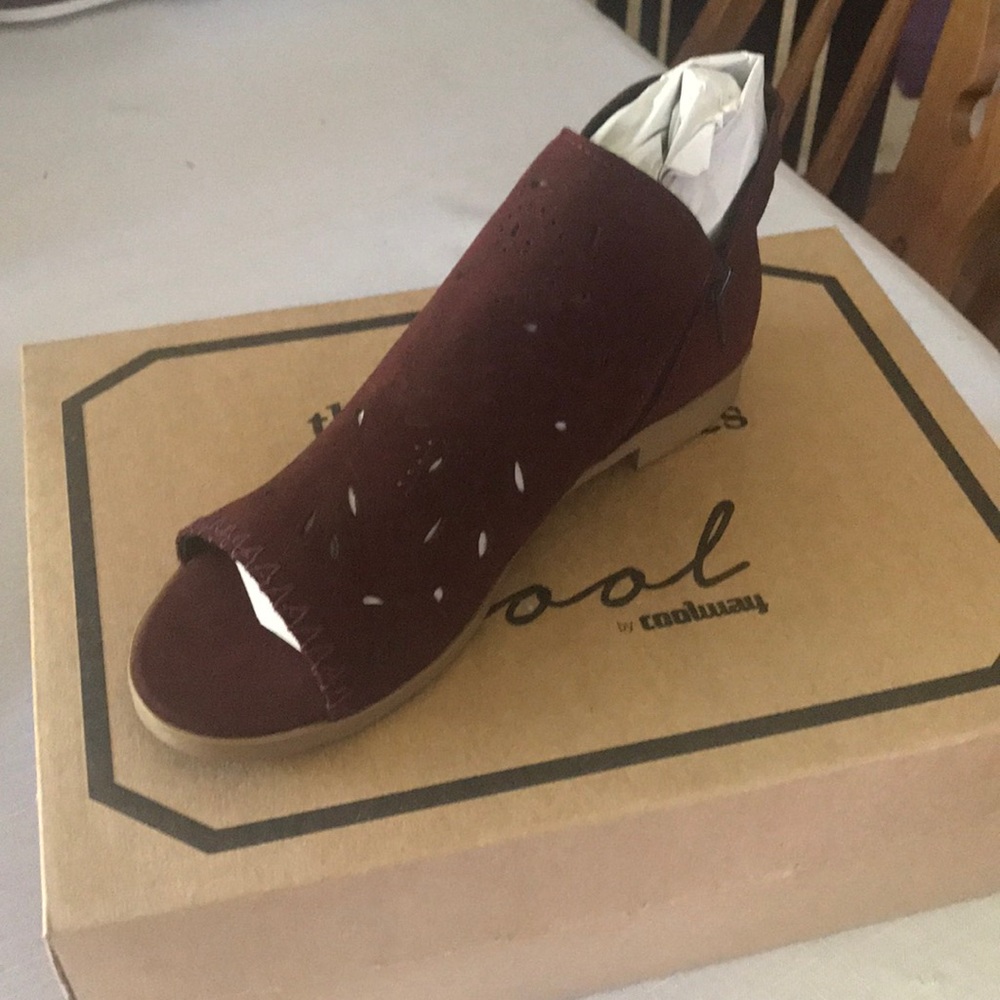 Coolway Jasper Suede peep toe bootie